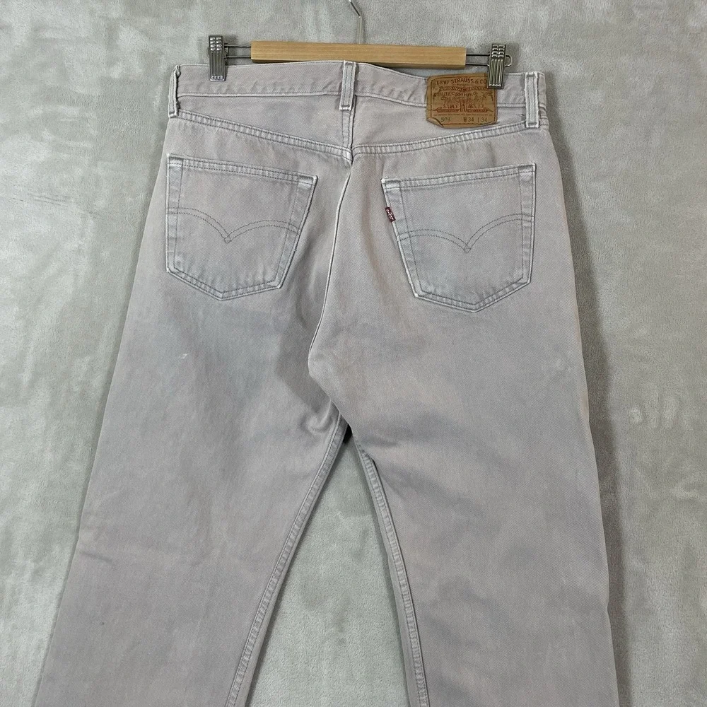 VTG Levi's 501 0648 Light Gray Denim Jeans Made in USA Men's 34x34 (fit 33x33)